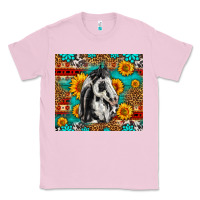 Bubblegum Pink Aztec Sunflowers Horse Classic Tee - LillyAllenDesigns