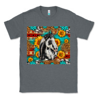 Charcoal Heather Aztec Sunflowers Horse Classic Tee - LillyAllenDesigns