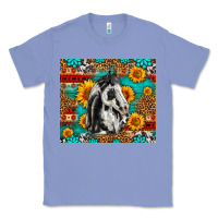 Colony Blue Aztec Sunflowers Horse Classic Tee - LillyAllenDesigns