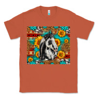 Copper Aztec Sunflowers Horse Classic Tee - LillyAllenDesigns