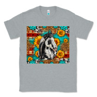 Heather Grey Aztec Sunflowers Horse Classic Tee - LillyAllenDesigns