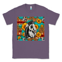 Lavender Aztec Sunflowers Horse Classic Tee - LillyAllenDesigns