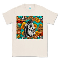 Natural Aztec Sunflowers Horse Classic Tee - LillyAllenDesigns
