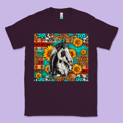 Aztec Sunflowers Horse Classic Tee Designed By Lillyallendesigns