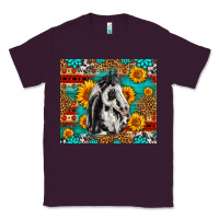 Plum Aztec Sunflowers Horse Classic Tee - LillyAllenDesigns