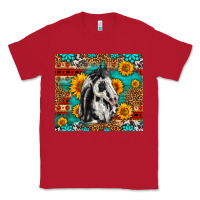 Red Aztec Sunflowers Horse Classic Tee - LillyAllenDesigns
