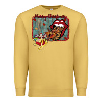 Antique Gold Merry Christmas Lips Santa Premium Sweatshirt - Bettercallsaul
