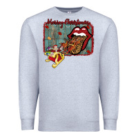 Heather Grey Merry Christmas Lips Santa Premium Sweatshirt - Bettercallsaul