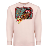 Pale Pink Merry Christmas Lips Santa Premium Sweatshirt - Bettercallsaul