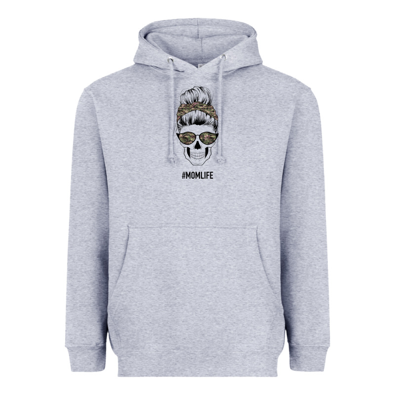Feminine Camouflage Patterned Mom Skull Heavyweight Hoodie by Bettercallsaul | Teevron