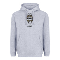 Heather Grey Feminine Camouflage Patterned Mom Skull Heavyweight Hoodie - Bettercallsaul
