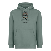 Sage Feminine Camouflage Patterned Mom Skull Heavyweight Hoodie - Bettercallsaul