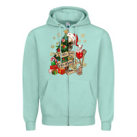 Seafoam sorta scary sorta merry skeleton christmas tree Zipper Hoodie - MaliasSmallBusiness