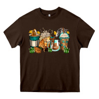 Chocolate Brown horses coffee cups Heavy Core Tee - Zillion Design Studio