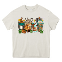 Cream horses coffee cups Heavy Core Tee - Zillion Design Studio