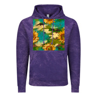 Cloud Purple camouflage turquoise glitter sunflowers seamless pattern Vintage Hoodie - BundleAndBundleShop