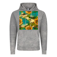 Cloud Rock camouflage turquoise glitter sunflowers seamless pattern Vintage Hoodie - BundleAndBundleShop