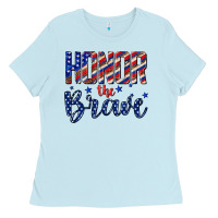 Baby Blue honor the brave Ladies Tee - texasbilliewilder