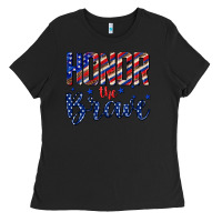 Black honor the brave Ladies Tee - texasbilliewilder