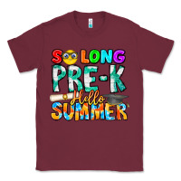 Burgundy So Long Pre K Hello Summer Classic Tee - CowhideDigitalArt