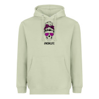 Matcha Purple Glitter, Leopard Patterned Mom Skull Heavyweight Hoodie - Bettercallsaul