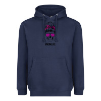 Navy Purple Glitter, Leopard Patterned Mom Skull Heavyweight Hoodie - Bettercallsaul