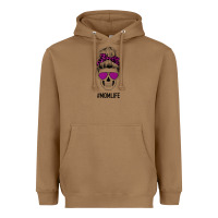 Purple Glitter, Leopard Patterned Mom Skull Heavyweight Hoodie | Teevron