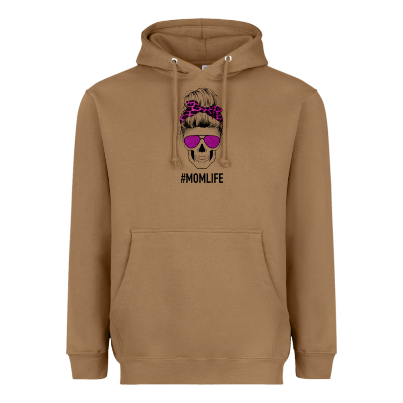 Purple Glitter, Leopard Patterned Mom Skull Heavyweight Hoodie by Bettercallsaul | Teevron