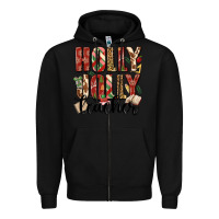Black holly jolly teacher Zipper Hoodie - MaliasSmallBusiness