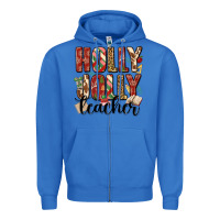 True Royal holly jolly teacher Zipper Hoodie - MaliasSmallBusiness