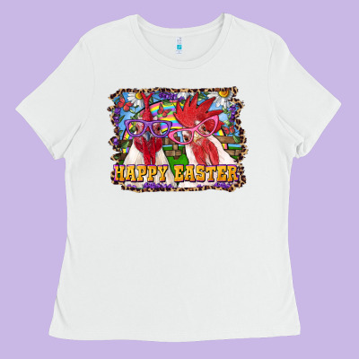 Happy Easter Roosters Ladies Tee Designed By Ranaportraitstore