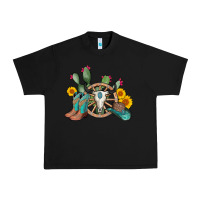 Black wheel bull skull western cowboy Urban Heavy Tee - AdoDesignShop