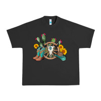 Pigment Black wheel bull skull western cowboy Urban Heavy Tee - AdoDesignShop