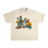 Sandshell wheel bull skull western cowboy Urban Heavy Tee - AdoDesignShop