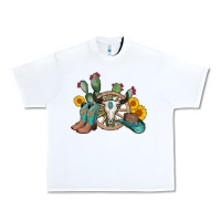 White wheel bull skull western cowboy Urban Heavy Tee - AdoDesignShop