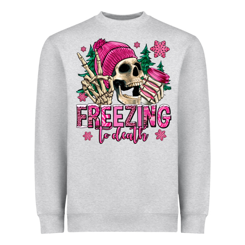 Freezing To Death Winter Skull Heavyweight Sweatshirt by Jasminsmagicworld | Teevron