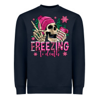 Navy freezing to death winter skull Heavyweight Sweatshirt - Jasminsmagicworld