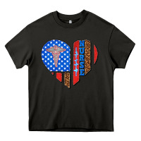 Asphalt 4th of july nurse heart flag Heavy Core Tee - texasbilliewilder