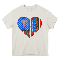 Cream 4th of july nurse heart flag Heavy Core Tee - texasbilliewilder