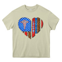 Mossy 4th of july nurse heart flag Heavy Core Tee - texasbilliewilder