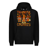 Black thankful for my gnomies Premium Hoodie - NancyCooperArtShop