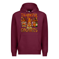 Burgundy thankful for my gnomies Premium Hoodie - NancyCooperArtShop