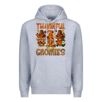 Heather Grey thankful for my gnomies Premium Hoodie - NancyCooperArtShop