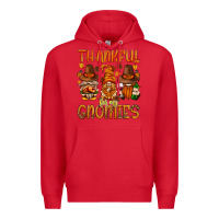 Red thankful for my gnomies Premium Hoodie - NancyCooperArtShop