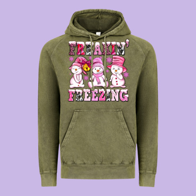 Freaking Freezing With Snowmans Vintage Hoodie Designed By Adodesignshop
