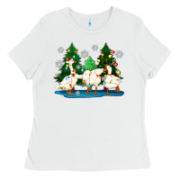 White christmas duck Ladies Tee - Zillion Design Studio