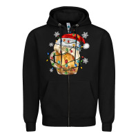 Black christmas beer Zipper Hoodie - MaliasSmallBusiness