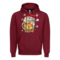 Burgundy christmas beer Zipper Hoodie - MaliasSmallBusiness