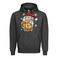 Charcoal Heather christmas beer Zipper Hoodie - MaliasSmallBusiness