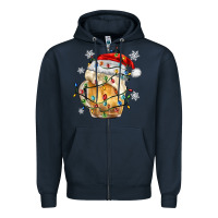 Navy christmas beer Zipper Hoodie - MaliasSmallBusiness